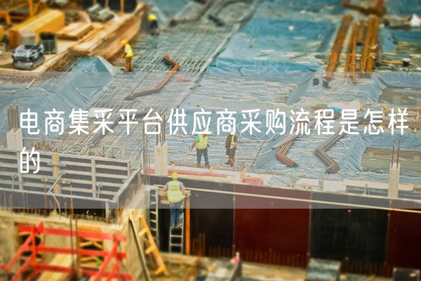 电商集采平台供应商采购流程是怎样的