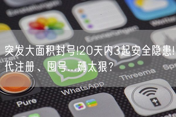 突发大面积封号!20天内3起安全隐患!代注册、囤号...薅太狠？