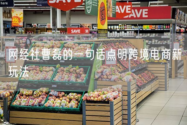 网经社曹磊的一句话点明跨境电商新玩法