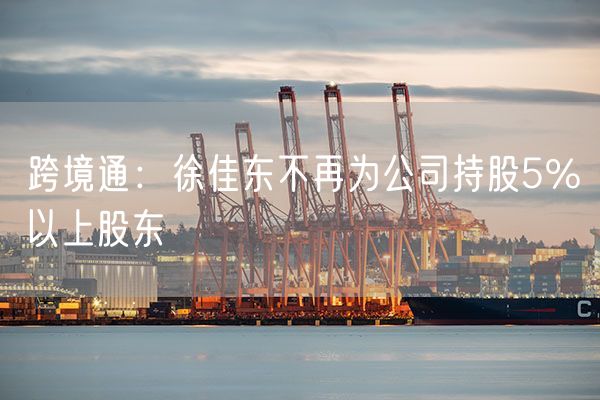 跨境通：徐佳东不再为公司持股5%以上股东