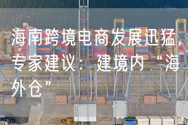 海南跨境电商发展迅猛，专家建议：建境内“海外仓”