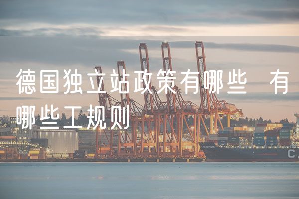 德国独立站政策有哪些  有哪些工规则