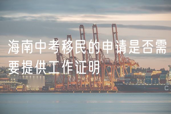 海南中考移民的申请是否需要提供工作证明