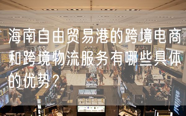 海南自由贸易港的跨境电商和跨境物流服务有哪些具体的优势