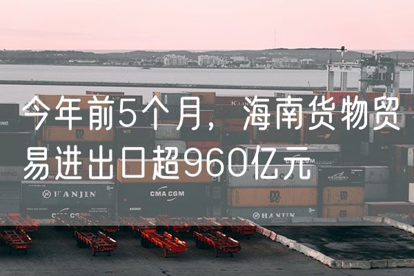 今年前5个月，海南货物贸易进出口超960亿元