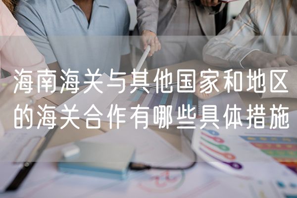 海南海关与其他国家和地区的海关合作有哪些具体措施