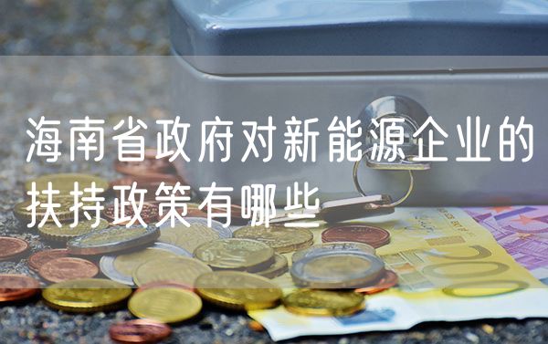 海南省政府对新能源企业的扶持政策有哪些