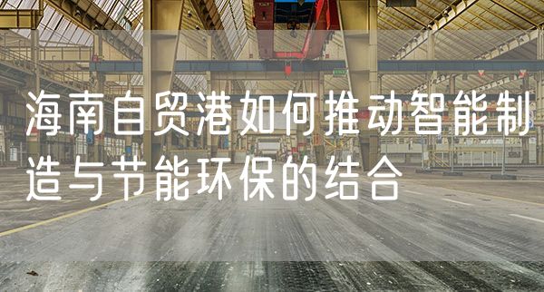 海南自贸港如何推动智能制造与节能环保的结合