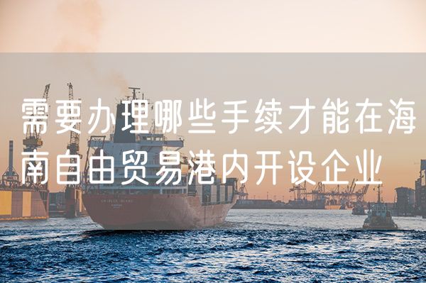 需要办理哪些手续才能在海南自由贸易港内开设企业
