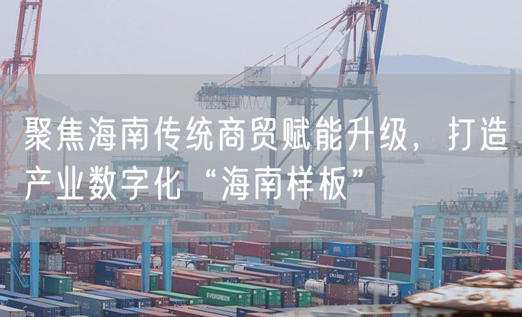 聚焦海南传统商贸赋能升级，打造产业数字化“海南样板”