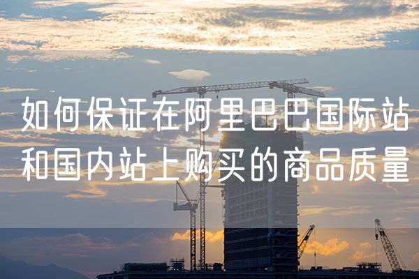 如何保证在阿里巴巴国际站和国内站上购买的商品质量