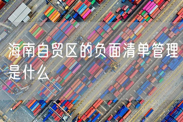 海南自贸区的负面清单管理是什么