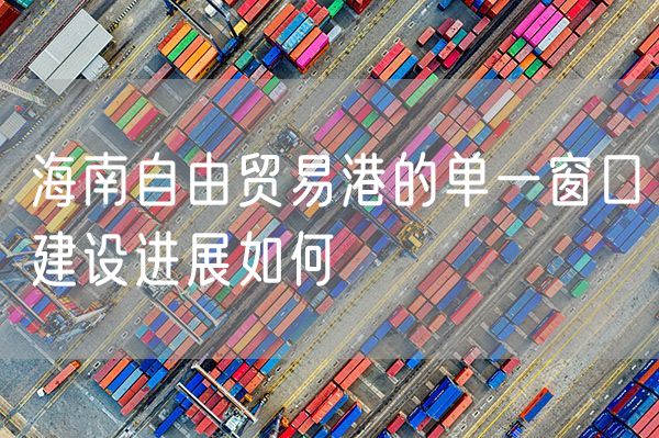 海南自由贸易港的单一窗口建设进展如何