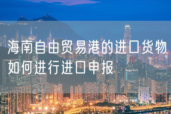 海南自由贸易港的进口货物如何进行进口申报