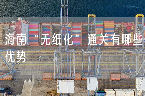 海南“无纸化”通关有哪些优势