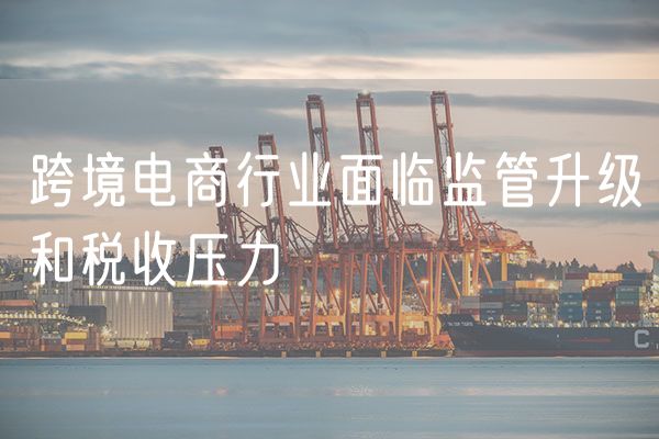 跨境电商行业面临监管升级和税收压力