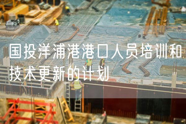 国投洋浦港港口人员培训和技术更新的计划