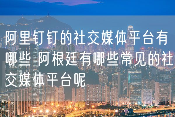 阿里钉钉的社交媒体平台有哪些 阿根廷有哪些常见的社交媒体平台呢
