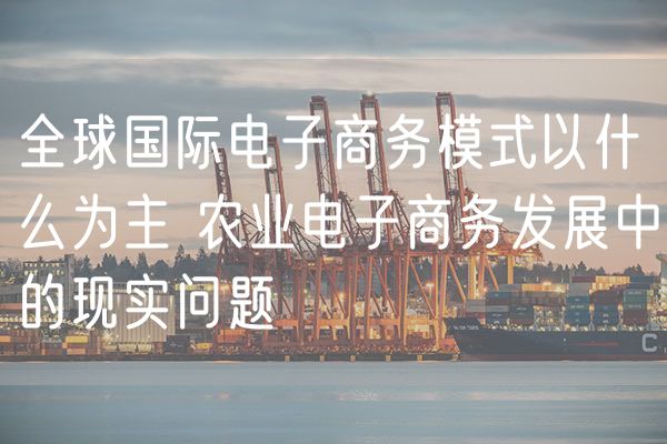 全球国际电子商务模式以什么为主 农业电子商务发展中的现实问题