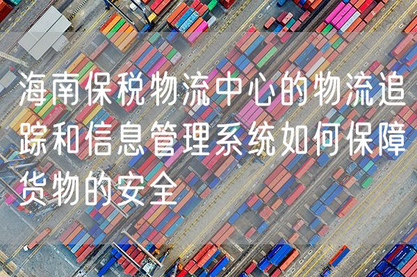 海南保税物流中心的物流追踪和信息管理系统如何保障货物的安全