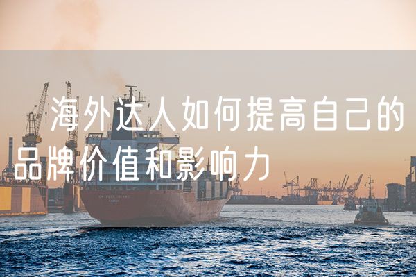 ​海外达人如何提高自己的品牌价值和影响力