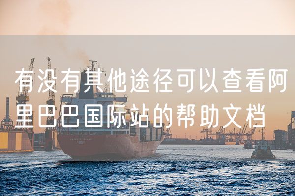 有没有其他途径可以查看阿里巴巴国际站的帮助文档
