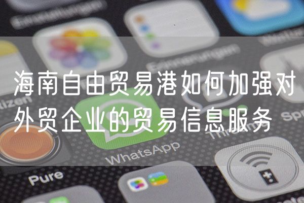 海南自由贸易港如何加强对外贸企业的贸易信息服务