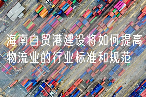 海南自贸港建设将如何提高物流业的行业标准和规范