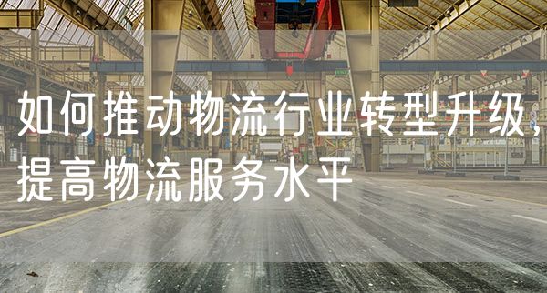 如何推动物流行业转型升级，提高物流服务水平