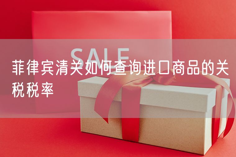 菲律宾清关如何查询进口商品的关税税率
