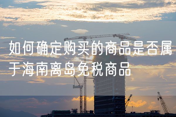 如何确定购买的商品是否属于海南离岛免税商品