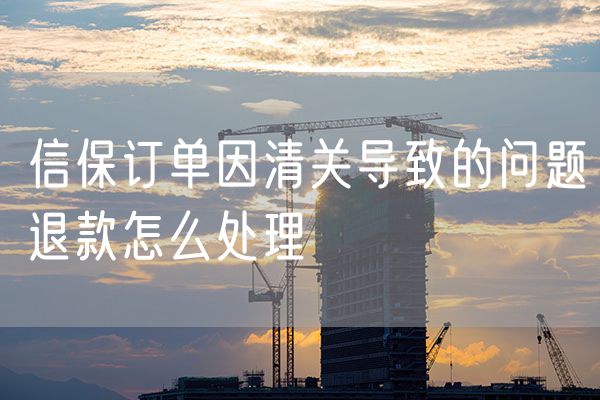 信保订单因清关导致的问题退款怎么处理