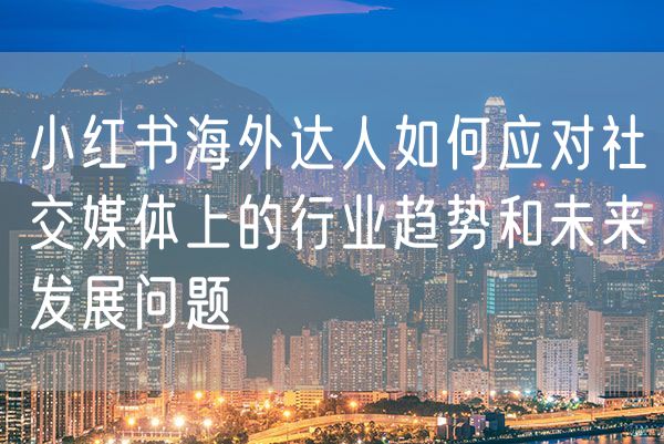 小红书海外达人如何应对社交媒体上的行业趋势和未来发展问题