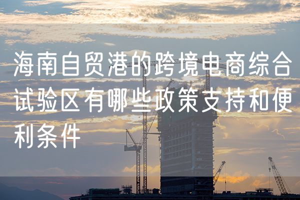 海南自贸港的跨境电商综合试验区有哪些政策支持和便利条件