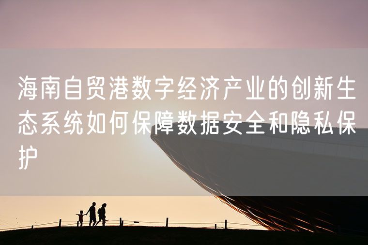 海南自贸港数字经济产业的创新生态系统如何保障数据安全和隐私保护