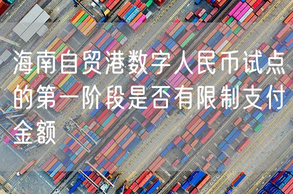 海南自贸港数字人民币试点的第一阶段是否有限制支付金额