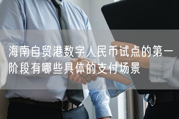 海南自贸港数字人民币试点的第一阶段有哪些具体的支付场景