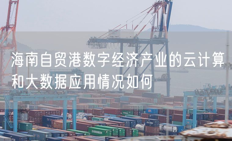 海南自贸港数字经济产业的云计算和大数据应用情况如何