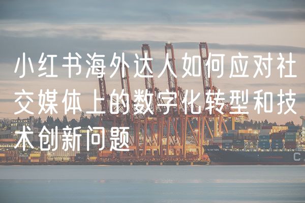 小红书海外达人如何应对社交媒体上的数字化转型和技术创新问题