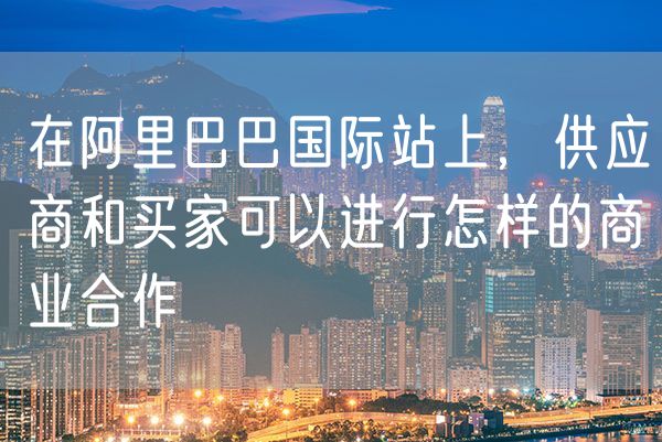 在阿里巴巴国际站上，供应商和买家可以进行怎样的商业合作