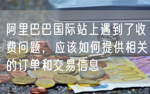 阿里巴巴国际站上遇到了收费问题，应该如何提供相关的订单和交易信息