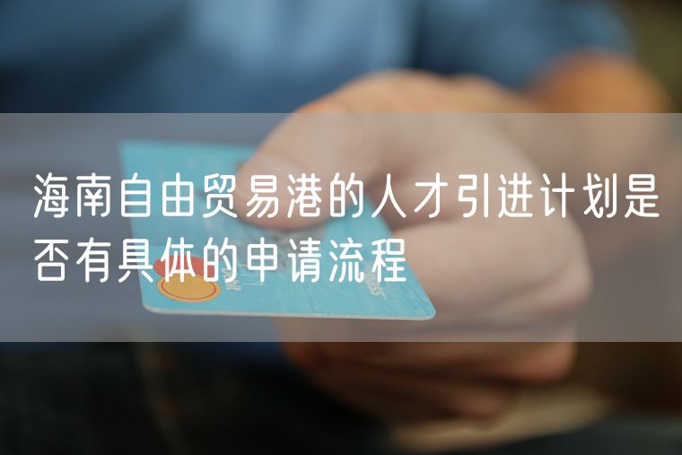 海南自由贸易港的人才引进计划是否有具体的申请流程