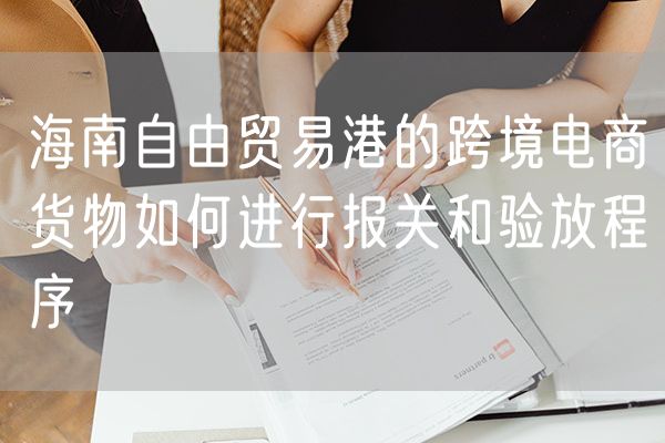 海南自由贸易港的跨境电商货物如何进行报关和验放程序