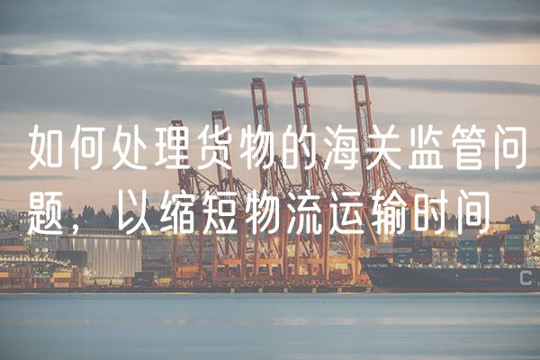如何处理货物的海关监管问题，以缩短物流运输时间