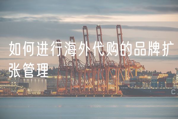 如何进行海外代购的品牌扩张管理