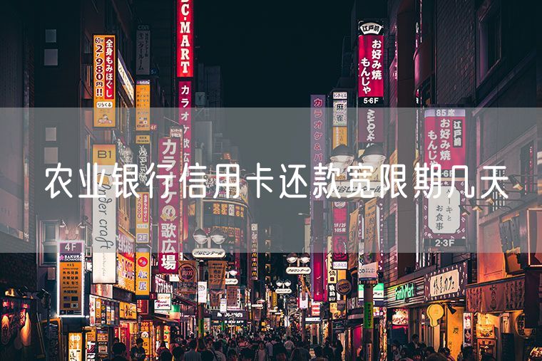 农业银行信用卡还款宽限期几天