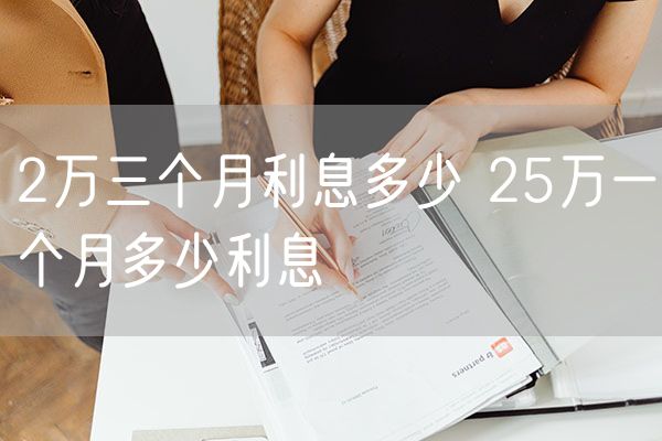 2万三个月利息多少 25万一个月多少利息
