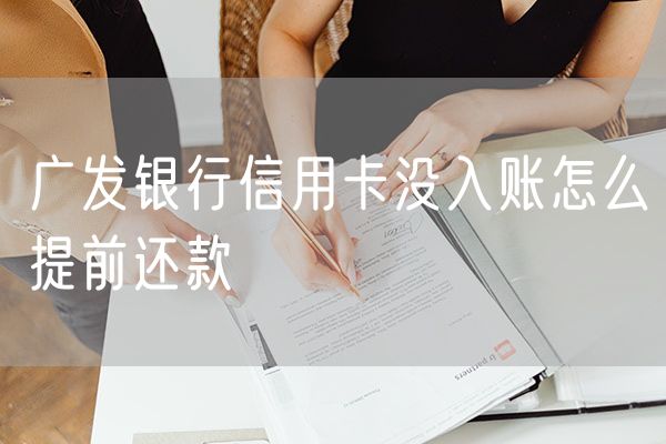 广发银行信用卡没入账怎么提前还款