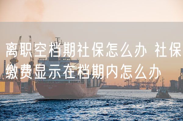离职空档期社保怎么办 社保缴费显示在档期内怎么办