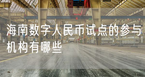 海南数字人民币试点的参与机构有哪些